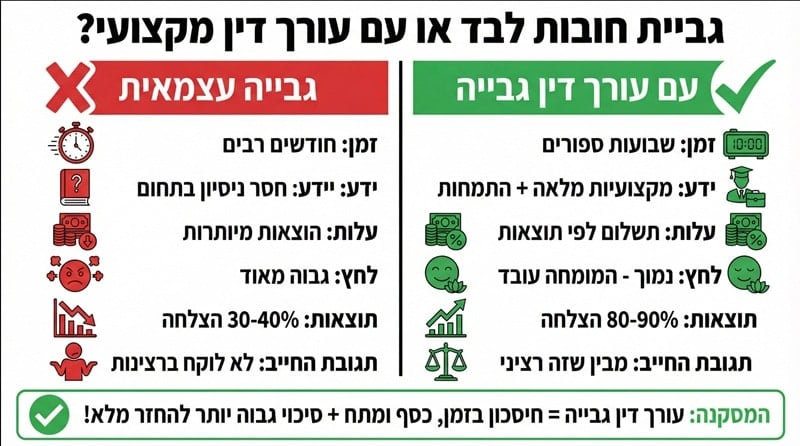 גביית חובות לבד או עם עורך דין מקצועי | משרד עורכי דין דרעי רייפר ושות