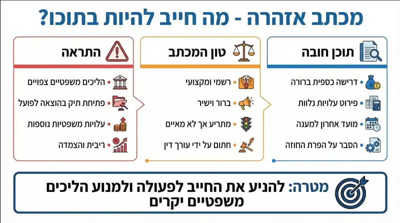 מכתב אזהרה מה חייב להיות בתוכו | משרד עורכי דין דרעי רייפר ושות